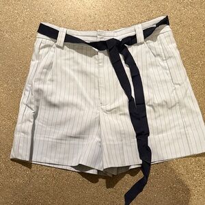 FP Movement by Free People White Pinstripe Shorts with Black Tie Belt